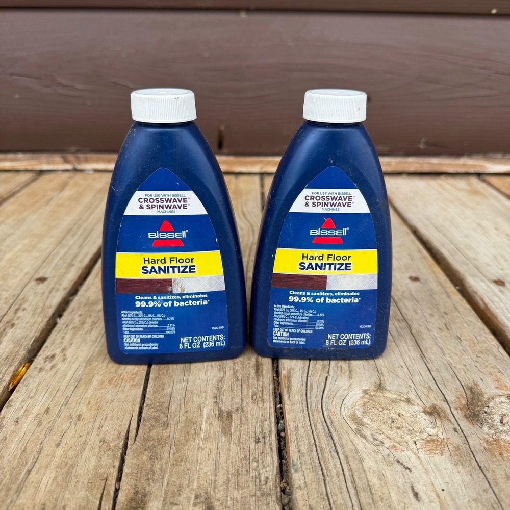 Bissell Hard Floor Sanitize Formula 2 Pack 8oz Blue CrossWave SpinWave Solution